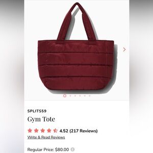 New- Splits59 Deep Red Gym Tote